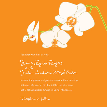 Blooming Orchid Charcoal Bridal Shower Invitations