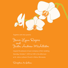 Blooming Orchid Orange Bridal Shower Invitations