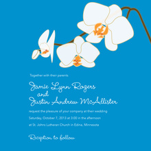Blooming Orchid Blue Bridal Shower Invitations