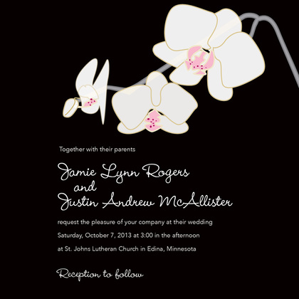 Blooming Orchid Orange Bridal Shower Invitations
