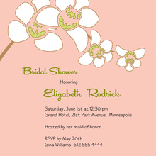 White Orchid Pink Square Bridal Shower Invitations