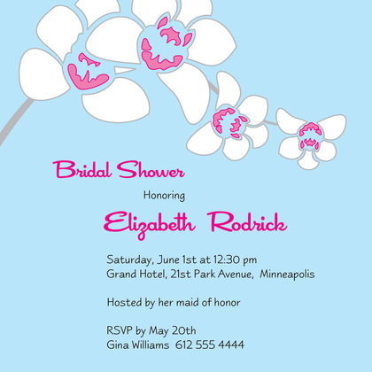 White Orchid Blue Enclosure Cards