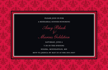 Dark Red And Gold Deco Tile Borders Invitation