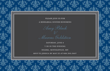 Formal Black Border Sky Blue Party Invitations