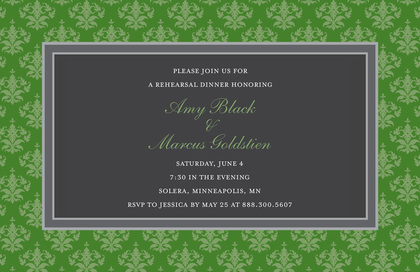 Stylish Green Damask Enclosure Cards