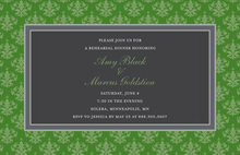 Stylish Flourish Green Pattern Modern Invitations