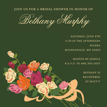 Light Wood Watercolor Rose Bouquet Invitations