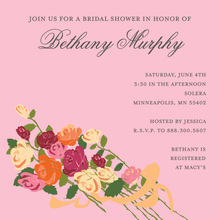 Sophisticated Bridal Bouquet Pink Elegant Invitations