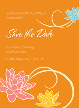 Silhouette Breeze Leaves In Sasy Orange Invitations