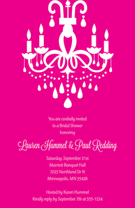 Modern Chandelier Turquoise Formal Party Invitations