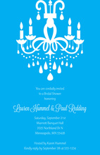 Modern Chandelier Charming Blue Background Invitation