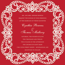 Elegant Vine Frame Red Formal Wedding Invitations