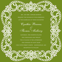 Elegant Victorian Frame Green Bridal Shower Invites