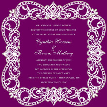 Purple Gold Leafy Exquisite Flourish Wedding Invites