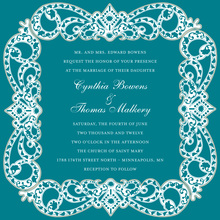 Light Blue Damask Bridal Invitation