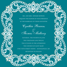 Formal Aqua Stylish Argyle Photo Cards