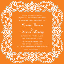 Formal Gold Damask Frame Modern Party Invitations