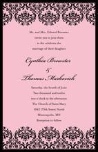 Elegant Ornate Damask Pink Wedding Invitations
