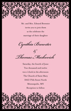 Formal Pink Damask Border Elegant Party Invitations