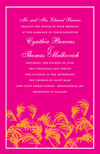 Swaying Orange Palms In Pink Invitations