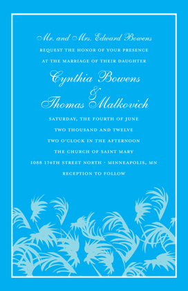 Swaying Palms Blue RSVP Cards