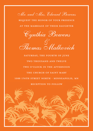 Swaying Palms Orange Enclosure Cards