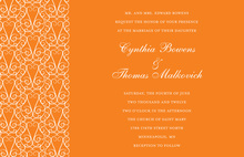 Stylish Orange Modern Patterned Party Invitations