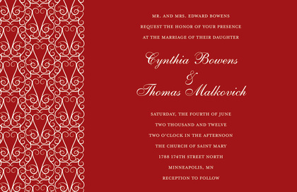 Charming Bold Red RSVP Cards