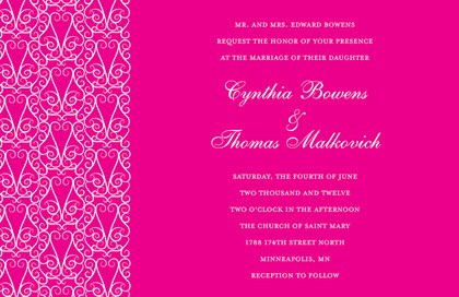 Beautiful Gated Dove Design Orange Wedding Invitation