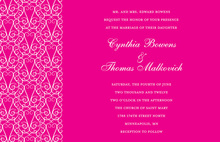 Fancy Hot Pink Party Border Party Invitations