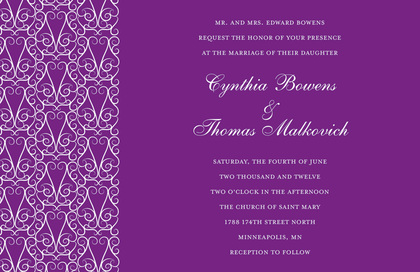 Elegant Lovely Purple RSVP Cards