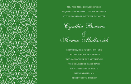 Charming Modern Green RSVP Cards