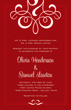 Bright Red Border Chalkboard Holiday Invitations