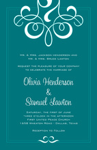 Light Blue Damask Bridal Invitation
