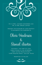 Elegant Aqua Pinstripe Invitations