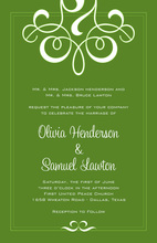 Classic Flourish Green Invitations