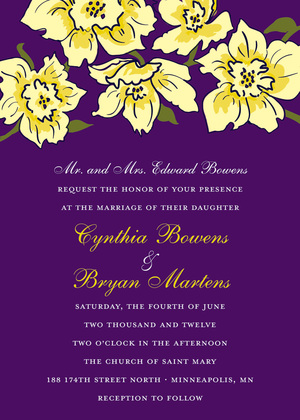 Floral Soire Purple RSVP Cards