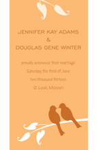 Orange Lovely Two Birds Wedding Shower Invitations