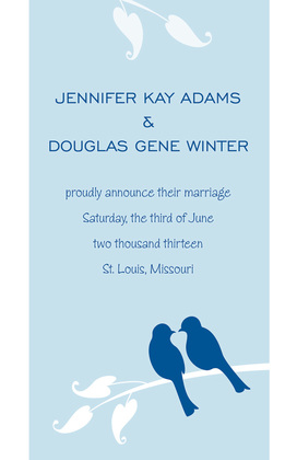 Orange Lovely Two Birds Wedding Shower Invitations