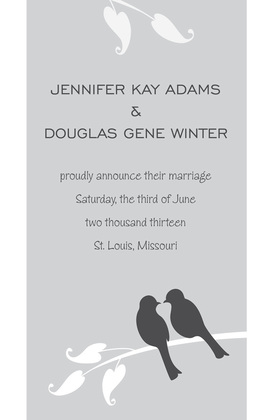 Grey Lovely Birds RSVP Cards