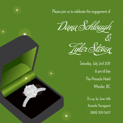 Green Engagement Box RSVP Cards