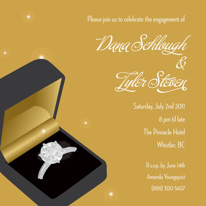 Gold Engagement Box RSVP Cards