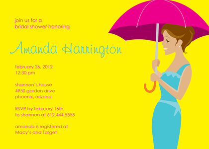 Forecast For Showers Blue Wedding Shower Invitation