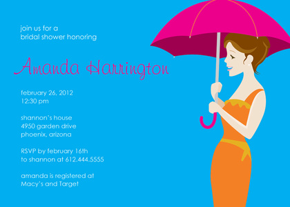 Forecast For Showers Orange Wedding Shower Invites