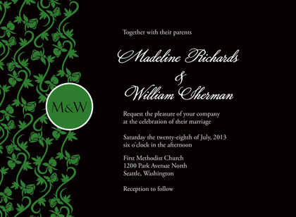 Modern Green Vines RSVP Cards