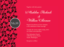 Special Bold Red Monogram Invitations