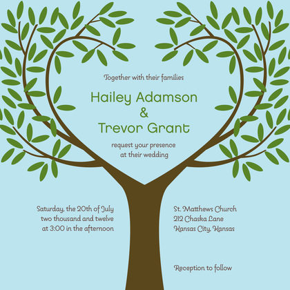 Tree Branches Leaves Brown Invitations