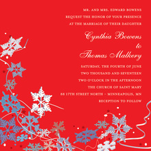 Red Winter Snowflakes Invitation