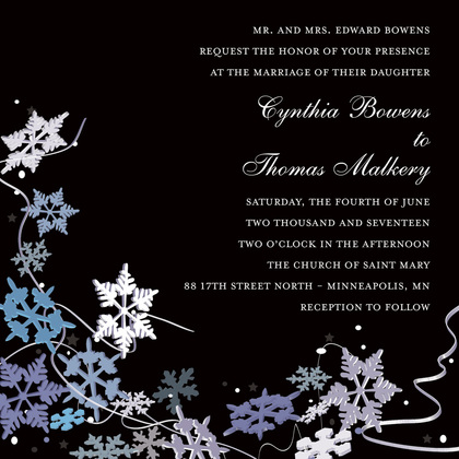 Black Winter Snowflakes Enclosure Cards