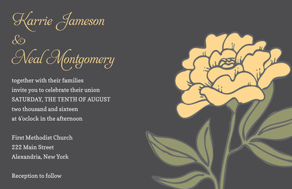 Vintage Carnation Modern Yellow Floral Wedding Invites